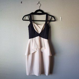 BCBG Maxazria Kirsi Dress Cream Black Combo US 0